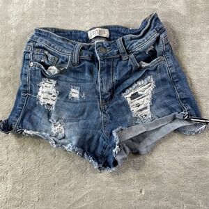 Judy Blue Jean Shorts Womens Size S Blue Distressed Frayed Casual Mom Denim‎